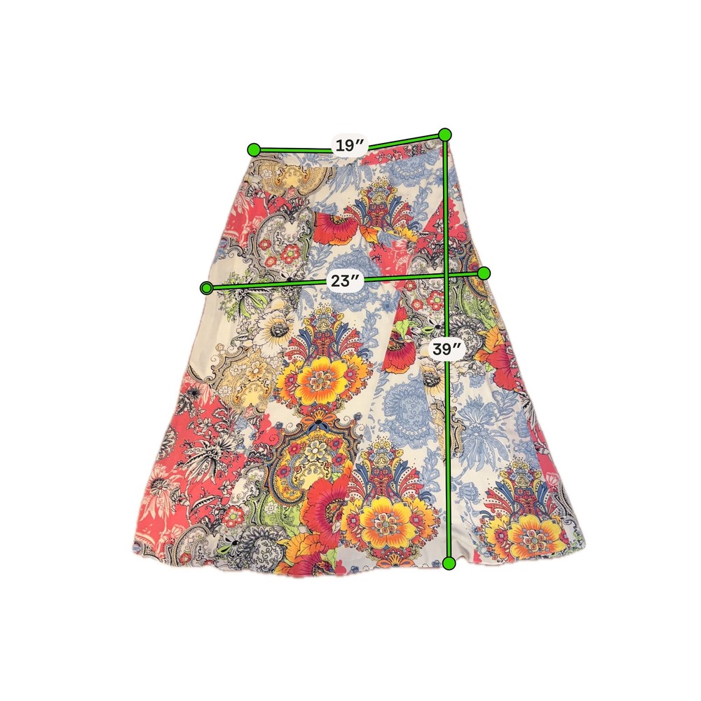 NEW Chicos Patchwork Floral Maxi Skirt Multicolor Pink Paisley Skirt Chicos 3 XL - Picture 13 of 13